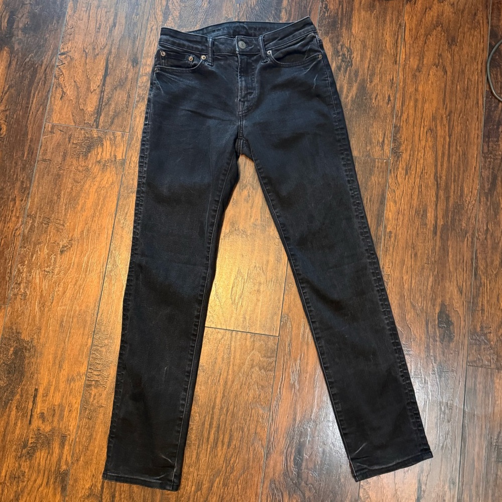 American Eagle Mens Jeans 28x32 Black Next Level Flex Stretch Original Straight